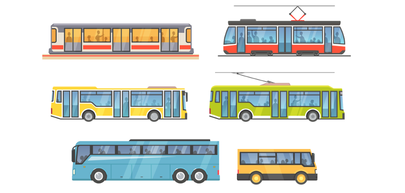 Картинка троллейбуса и автобуса